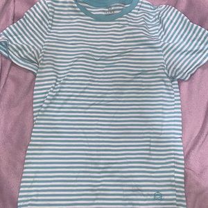 Blue and white striped shirt